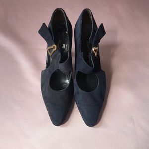 Karl Lagerfeld Navy Suede Pumps